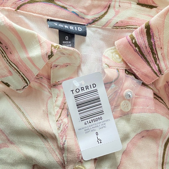 Torrid Mini Rayon Button Down Shirt Dress - Picture 3 of 5